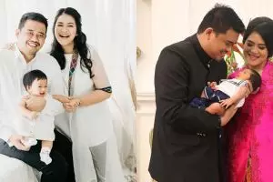 Momen Sedah Mirah pemotretan pakai kain ulos, ekspresinya menggemaskan