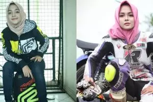 10 Pesona Kintan berkostum balap, hijaber imut garang di atas aspal