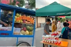 10 Potret lucu pedagang alih profesi di bulan Ramadan