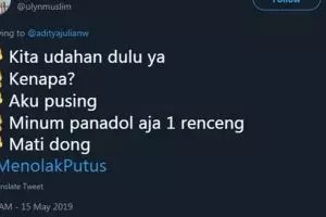 10 Cuitan lucu nolak diputusin pacar ini bikin tepuk jidat