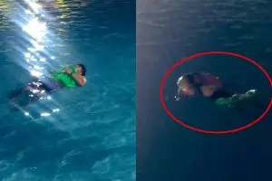 Nggak dapat kamar hotel, pria ini tidur di kolam selama 7 jam