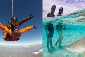 7 Aksi ekstrem Dimas Anggara, ada terjun payung sampai ketemu hiu