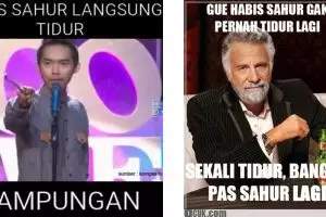 10 Meme lucu 'habis sahur ngantuk' ini bikin melek sampai maghrib