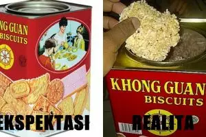 8 Ekspektasi vs realita isi kaleng kue Lebaran ini ngenes abis