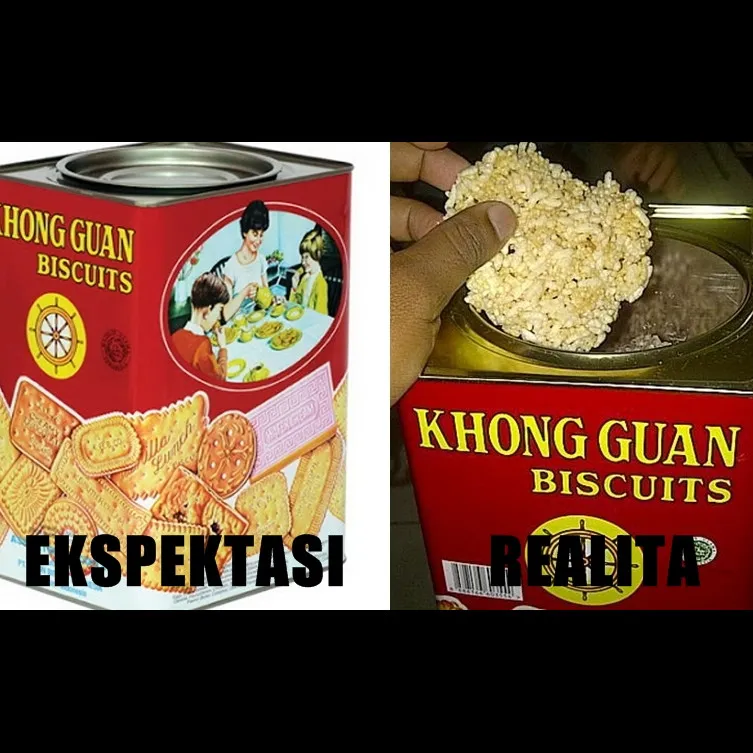 8 Ekspektasi vs realita isi kaleng kue Lebaran ini ngenes abis