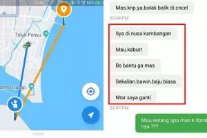 Driver ojek online dapat order dari napi, isi chatnya mengejutkan
