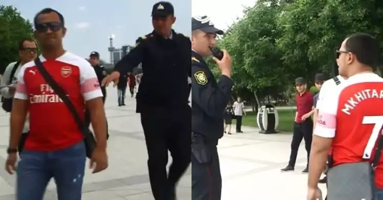 Pakai jersey Mkhitaryan, fans Arsenal ditegur polisi Azerbaijan