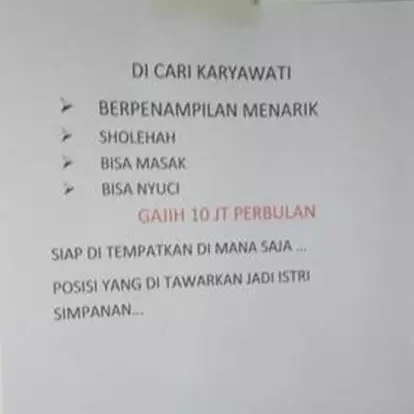 11 Pengumuman lowongan kerja ini ending-nya bikin tepuk jidat
