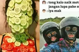 10 Tingkah nyeleneh orang pakai masker wajah ini bikin geleng kepala