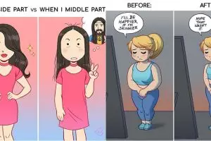 10 Ilustrasi gambarkan cewek saat menghadapi masalah sehari-hari