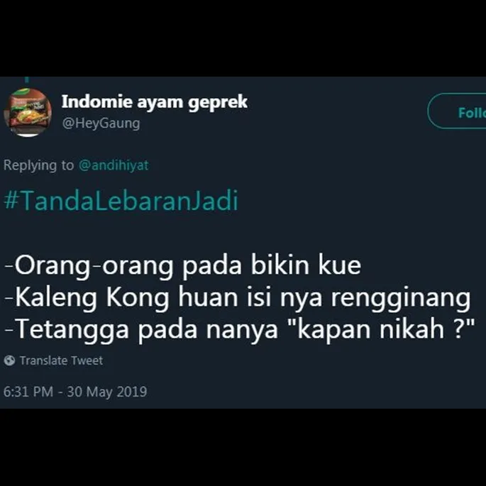 10 Cuitan lucu 'tanda Lebaran jadi' ini bikin senyum tipis