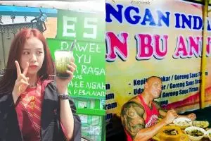 10 Foto editan lucu seleb dunia lagi jajan makanan Indonesia