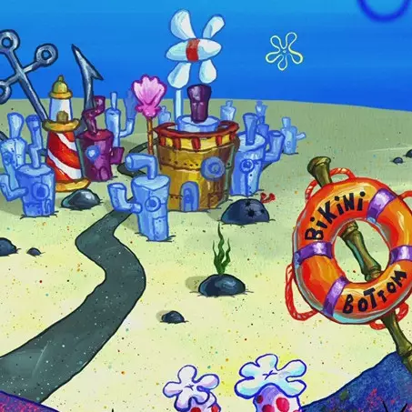 Ilustrasi alasan rumah SpongeBob susah ketemu di dunia nyata, kocak