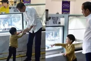 Gemas, potret Jokowi suapi Jan Ethes es krim ini curi perhatian