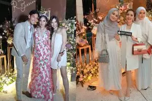 Gaya 9 seleb di pertunangan Jessica dan Richard Kyle, serba putih