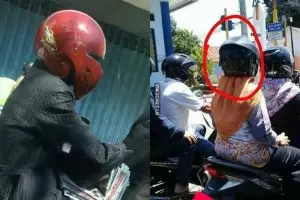 11 Momen absurd waktu pakai helm ini bikin nyengir sampai tujuan