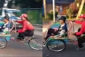 Aksi tukang becak bak freestyler terkenal ini curi perhatian