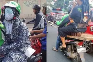 12 Momen absurd driver ojek online boncengin penumpang ini kocak