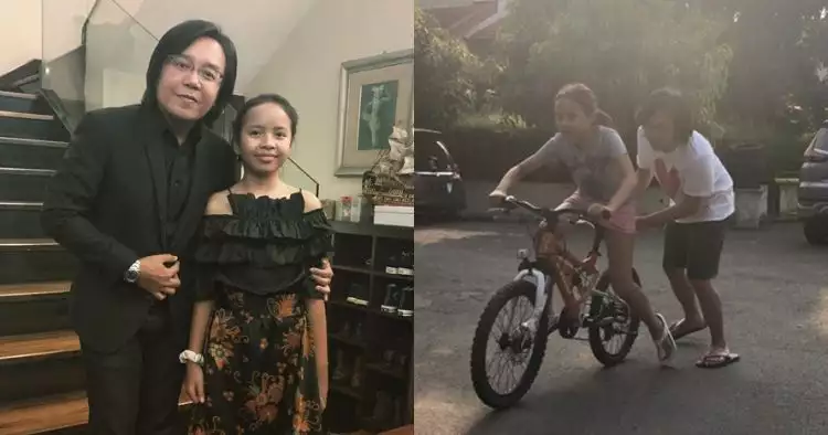 Ajari putrinya naik sepeda, aksi Ari Lasso malah bikin gagal fokus