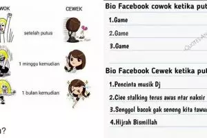 14 Meme lucu perbedaan cewek dan cowok saat putus