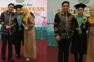 8 Momen Pasha Ungu dan Okie Agustina kompak hadiri wisuda anak