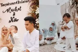7 Momen tasyakuran kehamilan Rachel Vennya, Xabiru praktik salat