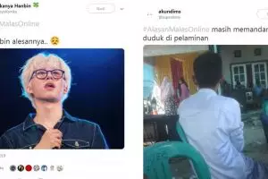 11 Cuitan lucu #AlasanMalasOnline ini bikin senyum kecut