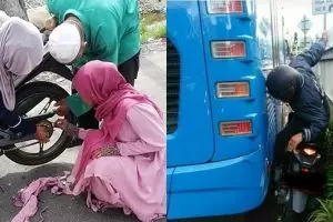 11 Momen apes pengendara motor di jalan raya, bikin ngelus dada
