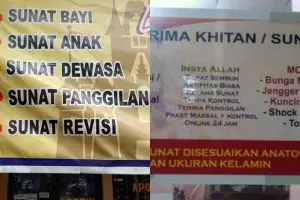 15 Spanduk jasa sunat ini nyeleneh abis, bikin mikir keras