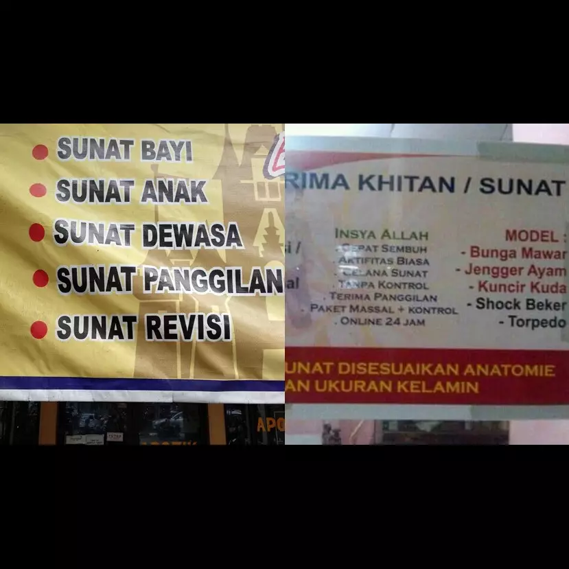 15 Spanduk jasa sunat ini nyeleneh abis, bikin mikir keras