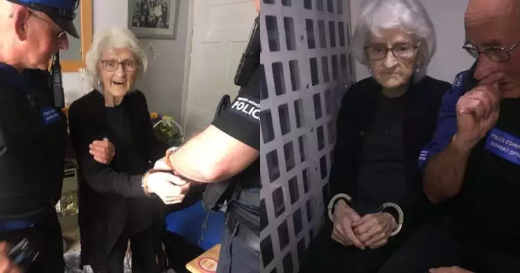 Nenek 93 tahun ini ditangkap & diborgol, alasannya tak terduga