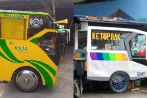 10 Gerobak ini terinspirasi alat transportasi, bikin ketawa