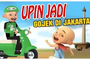 7 Foto editan jika Upin Ipin jadi driver ojek online ini bikin ngakak