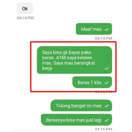 Anak kos ini bayar ojek online pakai beras, reaksi driver dipuji