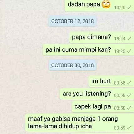 Chat anak ke ayah semasa masih hidup dan meninggal ini bikin mewek