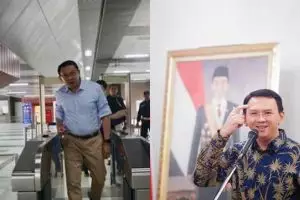 Basuki Tjahaja Purnama jajal MRT, sambutan riuh warga menghampiri