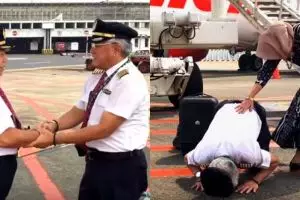Viral video penerbangan terakhir pilot senior ini bikin mewek