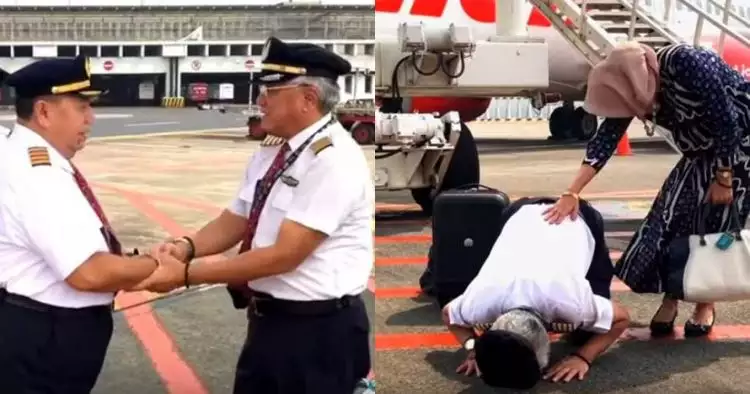 Viral video penerbangan terakhir pilot senior ini bikin mewek
