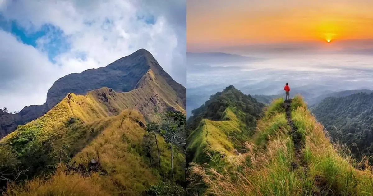 7 Potret eksotisme 'Punggung Naga' Gunung Piramid, terjal & menantang