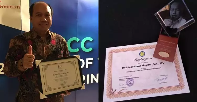 5 Penghargaan ini diterima Sutopo Purwo Nugroho semasa hidupnya