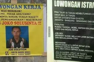 10 Spanduk iklan lowongan kerja ini absurd abis, bikin ngakak