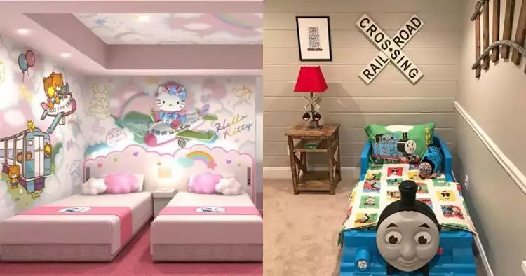 15 Desain ruang kamar tidur tema kartun, ada Frozen hingga Doraemon