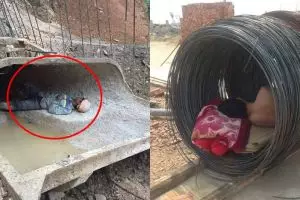 6 Foto pekerja tidur di tumpukan material, perjuangannya berat