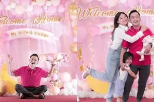 8 Momen penyambutan Sarwendah pulang ke Indonesia, serba pink