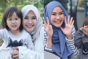 Anak Zaskia Mecca cukur alis sampai botak, potretnya bikin gemas