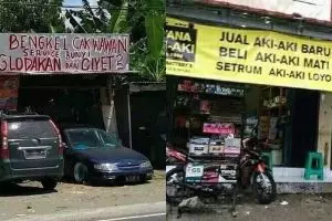 11 Spanduk iklan bengkel ini nggak biasa, bikin susah nahan tawa