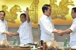 Momen Jokowi & Prabowo makan sate bersama di Senayan FX Sudirman