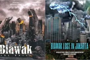 7 Editan poster 'biawak manjat pagar', ganasnya bak Godzilla