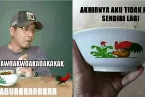 8 Meme lucu mangkuk ayam legendaris ini kocak