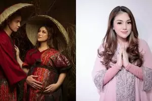 Berkerudung di syukuran kehamilan, Celine Evangelista curi perhatian